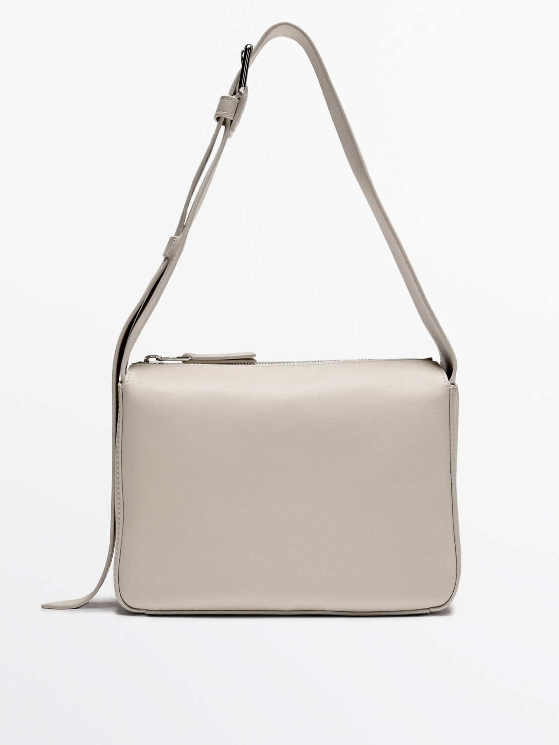

Мини-Сумка из кожи наппа Massimo Dutti, белый