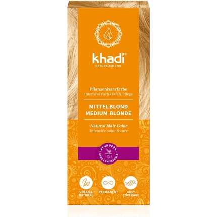 

Растительная краска для волос Khadi Medium Blonde 100 г