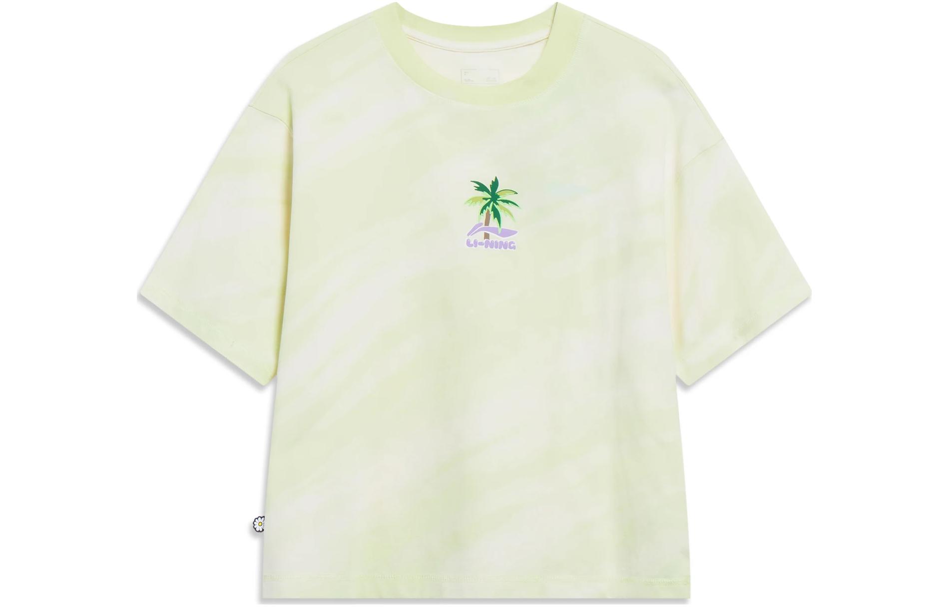 

Футболка женская Sports Life Collection светло-фруктового зеленого цвета с принтом по всей поверхности LINING