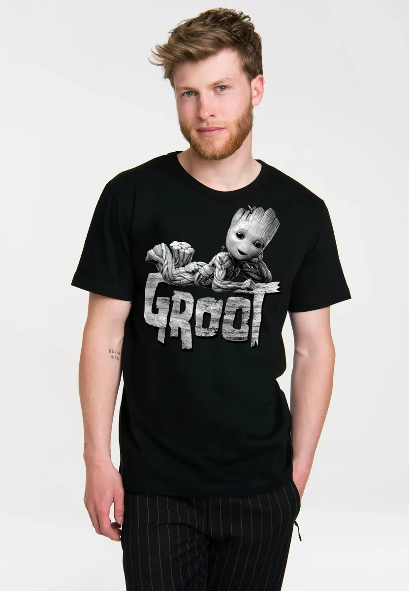 

Футболка Logoshirt "Marvel - Groot", с крутым принтом, черный