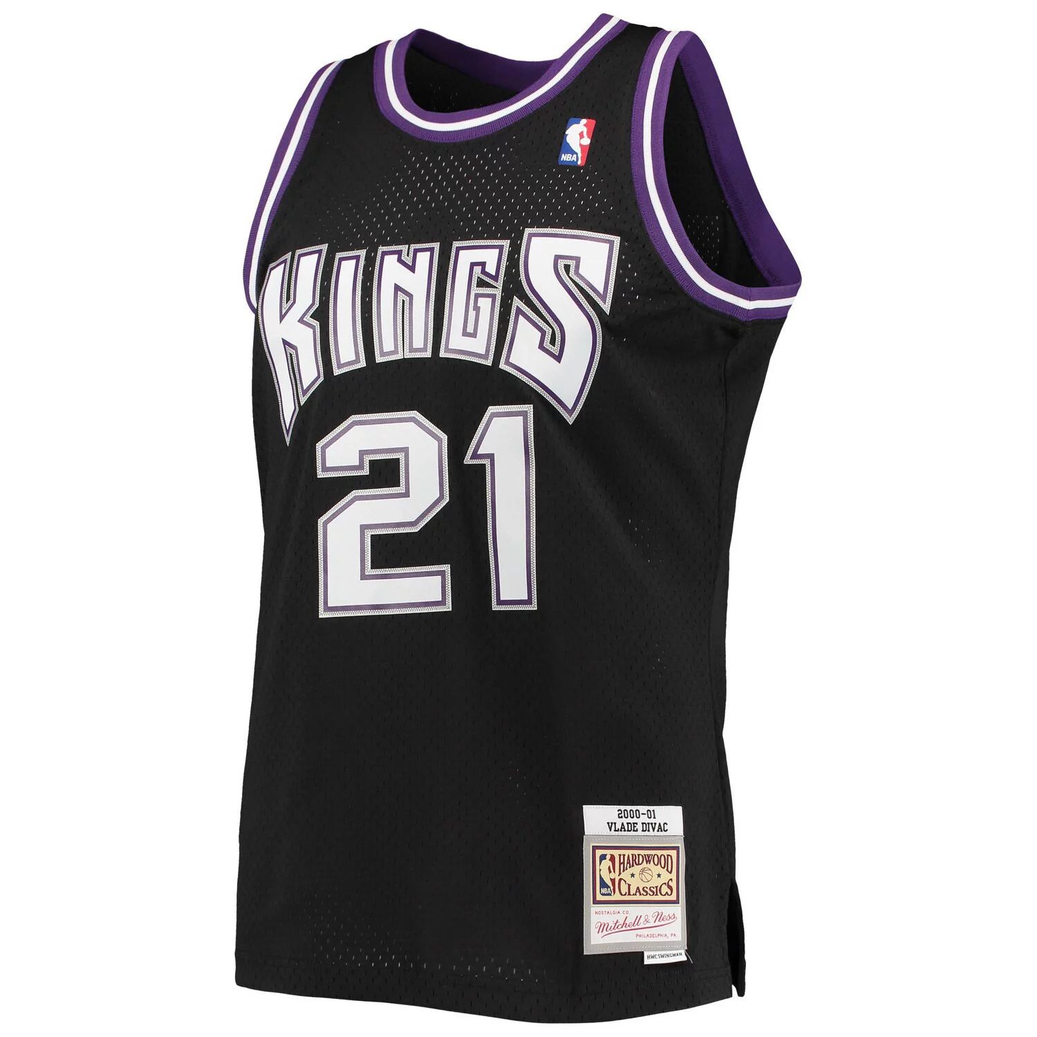 

Мужская черная майка Mitchell & Ness Vlade Divac Sacramento Kings 2000-01 Team Hardwood Classics Swingman