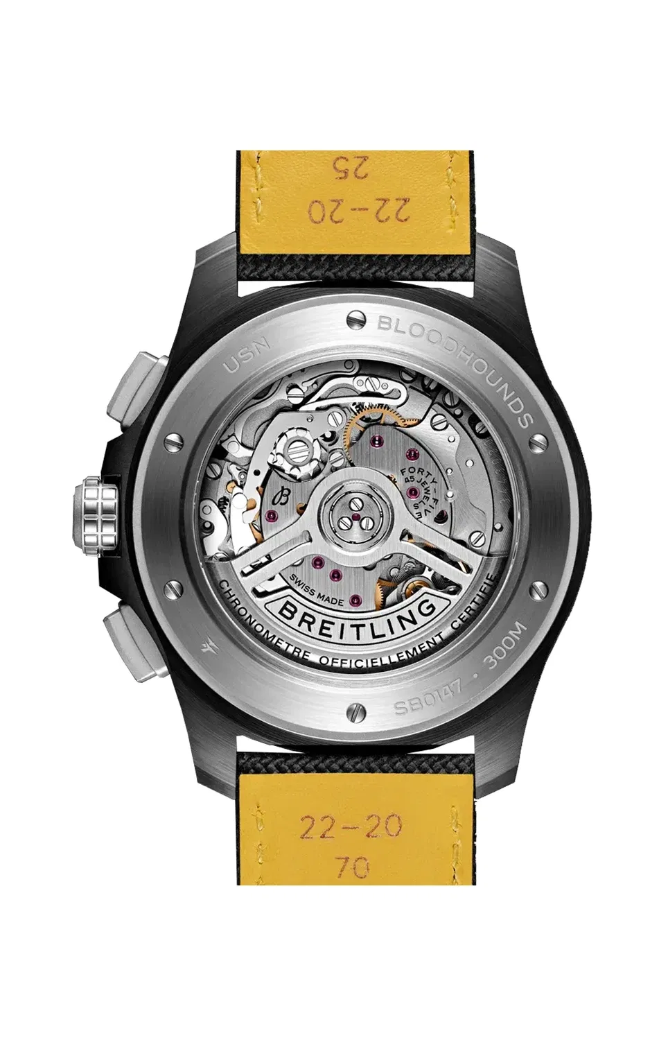 Авенджер B01 Хронограф 44 Ночная Миссия Бладхаундс - SB01472A1B1X1 BREITLING, черный — фото 2