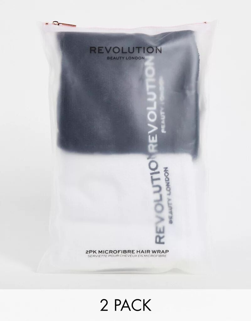 

Полотенце для волос Revolution из микрофибры, черный/белый, 2 шт