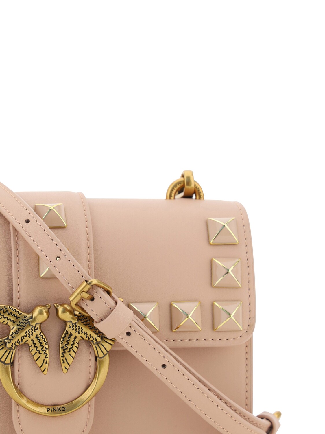 

Кожаная женская сумка на одно плечо Mini Love O Pinko, розовый