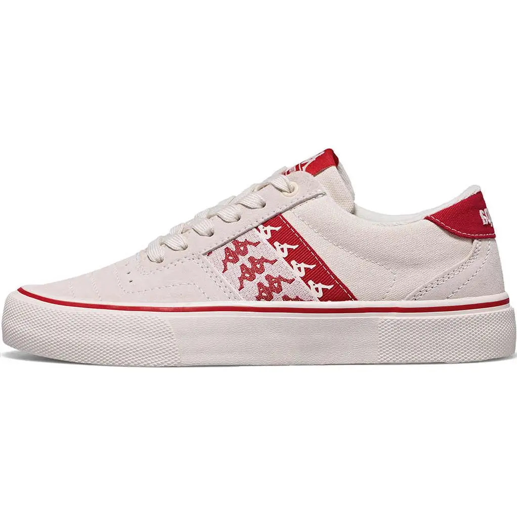 

Нескользящие износостойкие низкие детские туфли для скейтбординга Kappa, белый/красный