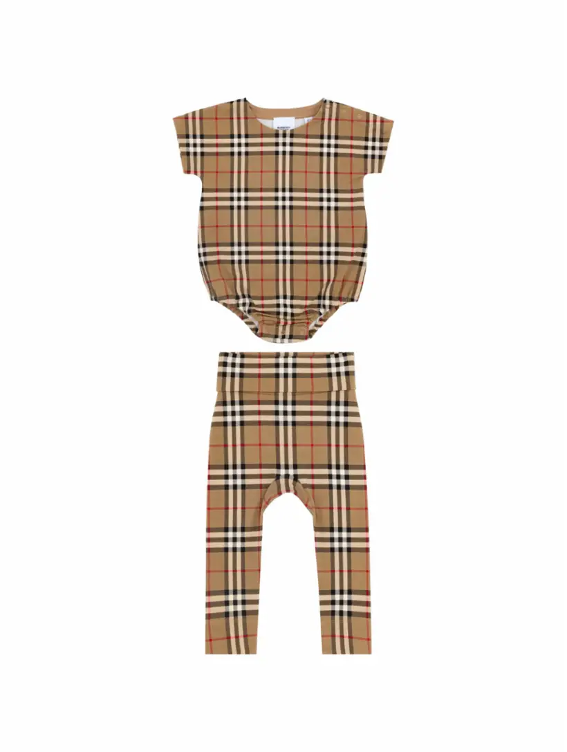 

Набор из боди и брюк Burberry, мультиколор