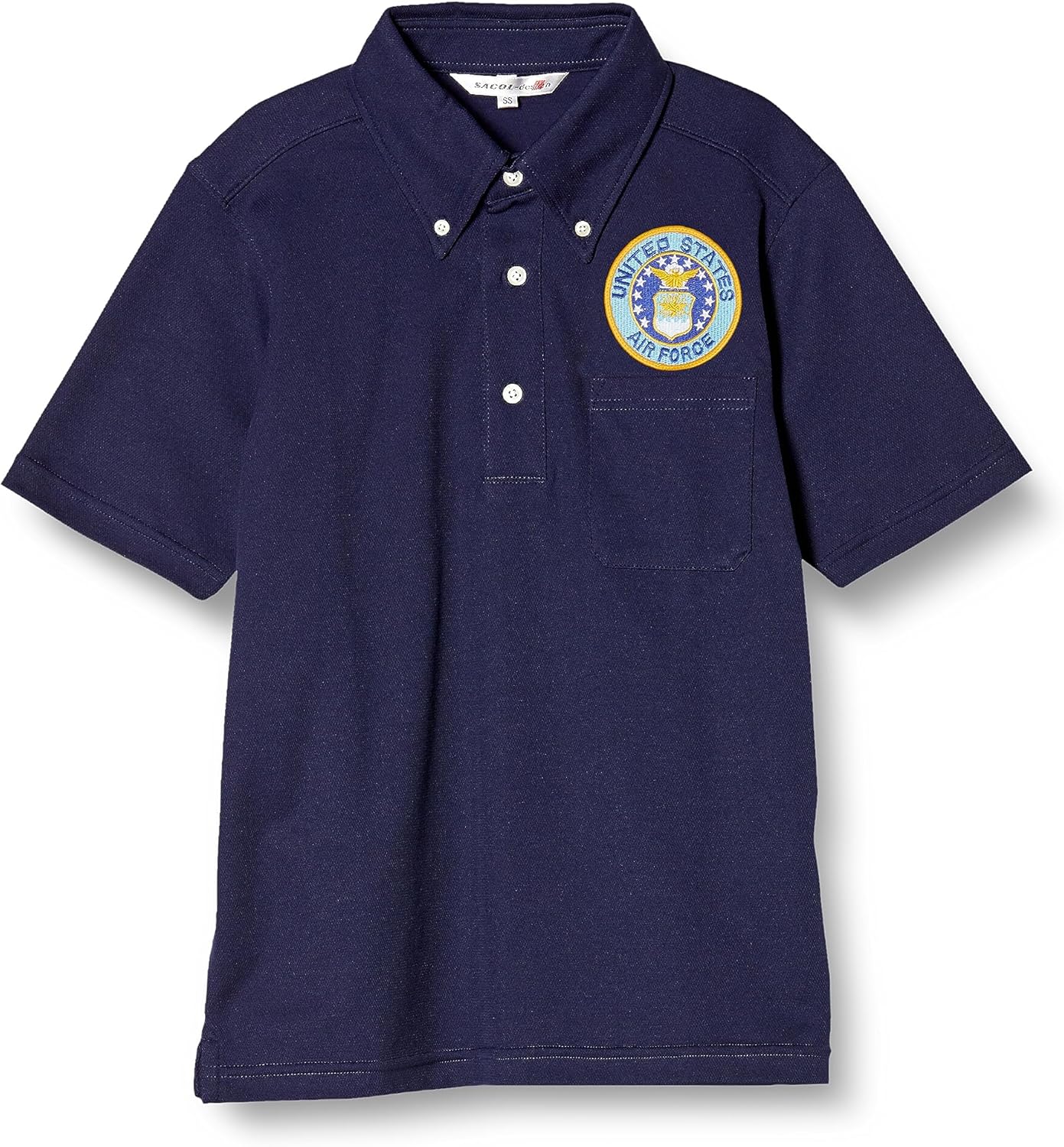 

Поло-рубашка с коротким рукавом и влагоотводящим эффектом, карманами и пуговицами, модель F-SD021123, с гербом армии США, темно-синяя F-Style