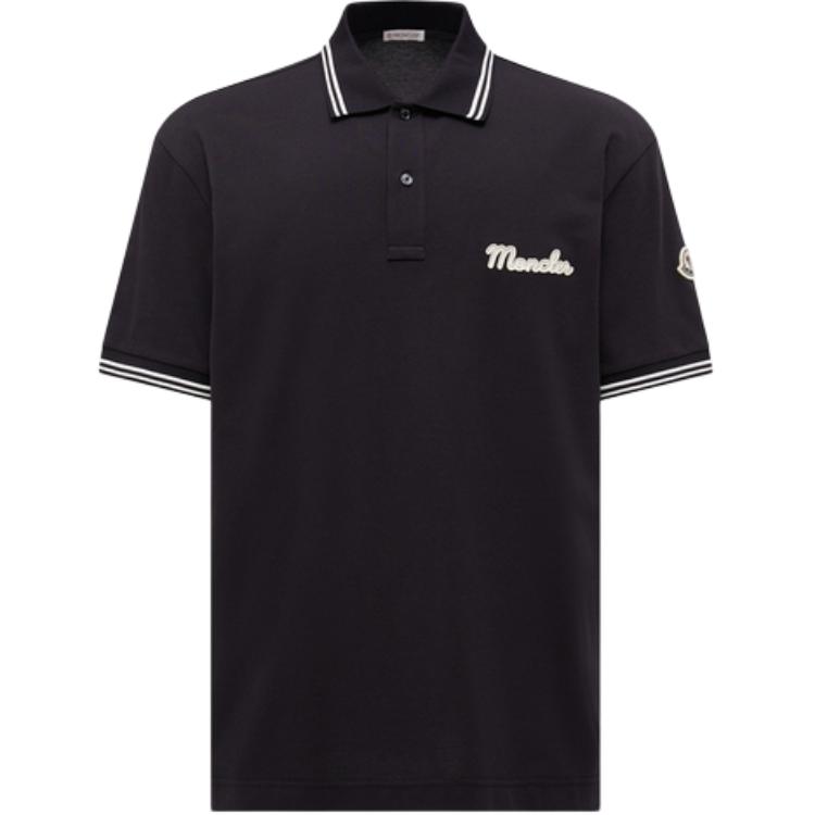 

Поло с коротким рукавом и нашивкой с логотипом Moncler, синий