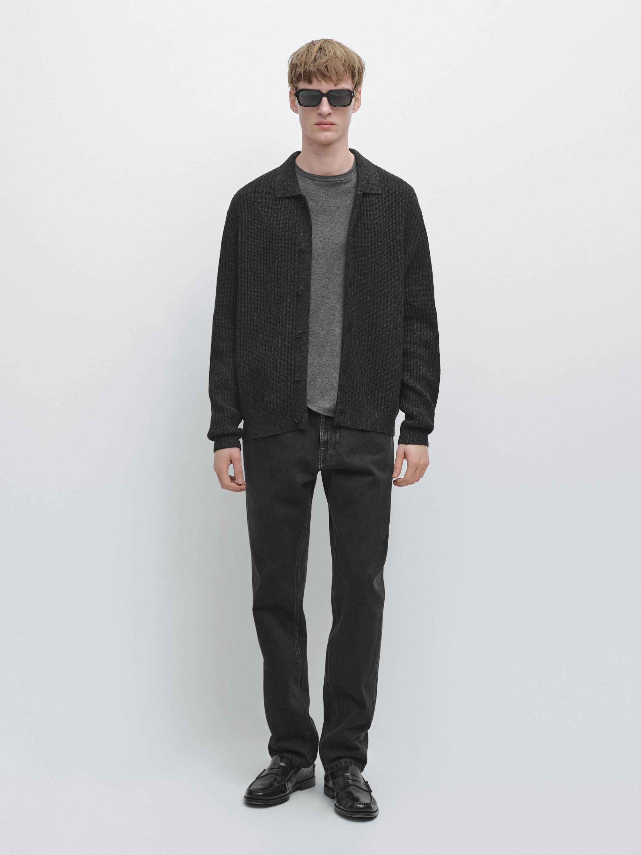 

Джинсы зауженного к низу кроя Massimo Dutti, charcoal