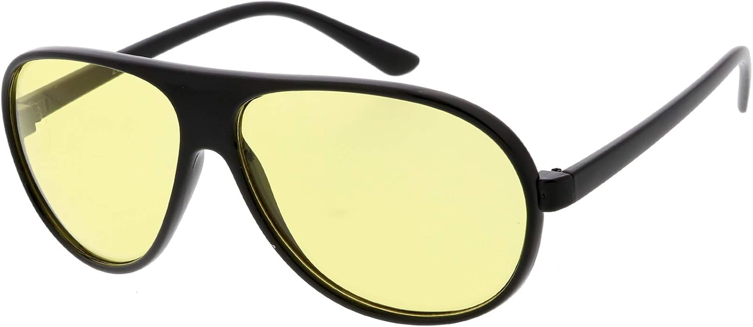 

Солнцезащитные очки zeroUV в стиле ретро 70-х годов, авиаторы, для мужчин и женщин, винтажные очки с защитой от синего излучения UV400, диаметр 61 мм, C04 | Black / Yellow