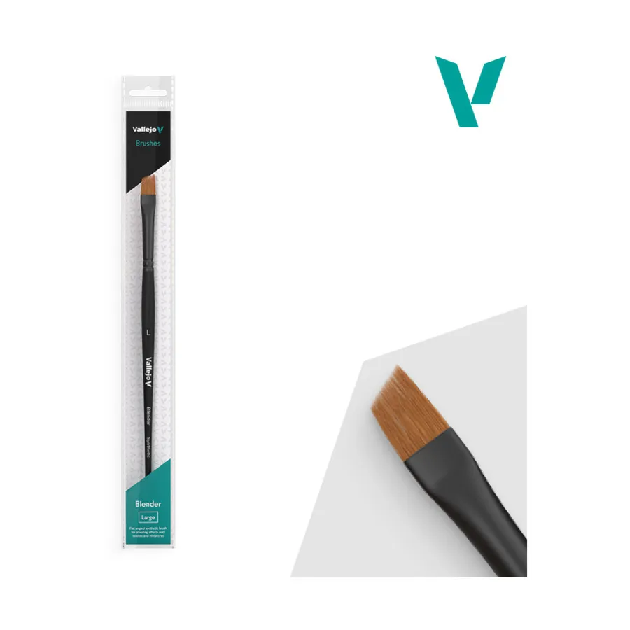 

Блендер, плоский угловой синтетический (большой), Paint Brushes - Round Handle (Vallejo)