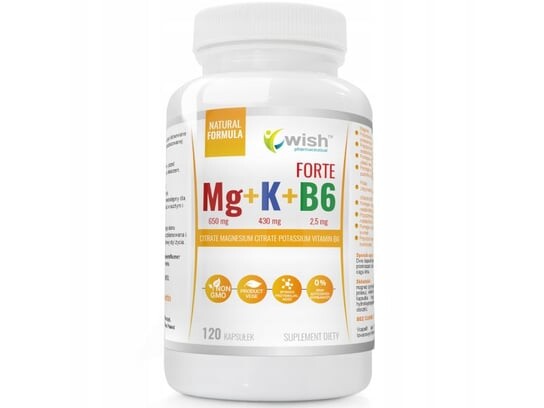 

Wish, Витамины и минералы, Mg+K+Vit B6 Форте, 120 капсул