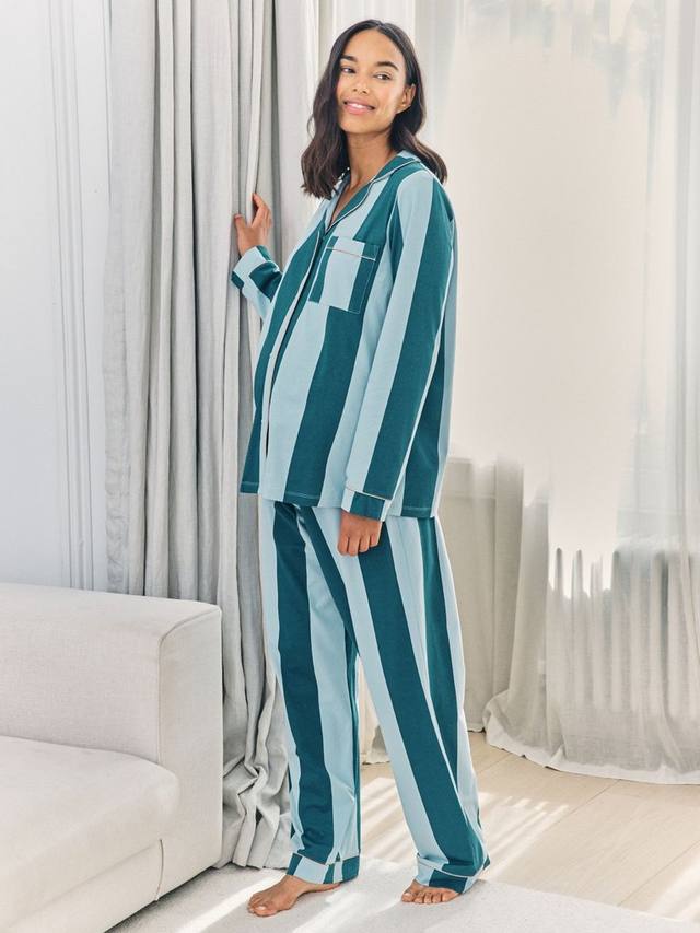 

Полосатый комплект пижамы для беременных с пуговицами Chelsea Peers, Blue