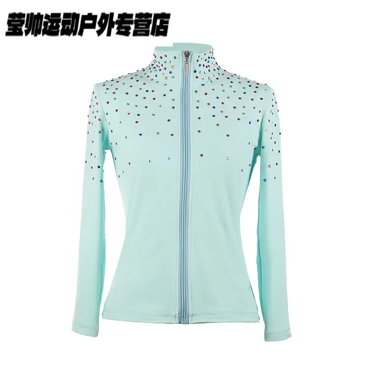 

HEAD Тренировочный костюм для фигурного катания для девочек, детский комплект для катания на льду с утепленной флисом кофтой и юбкой, кофта цвета мяты, размер 3XL