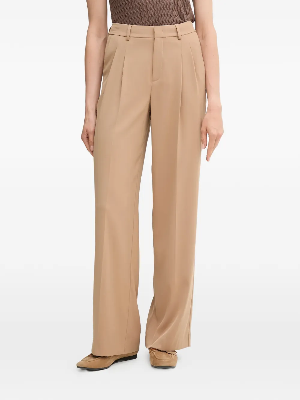 

Плиссированные классические брюки Oui, бежевый