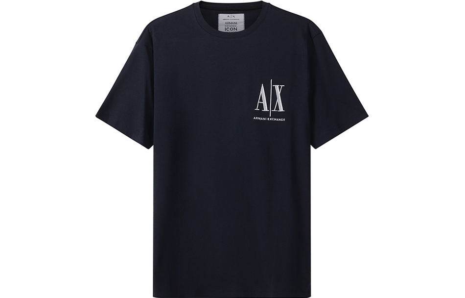 

Футболка с вышитым логотипом ARMANI EXCHANGE, морской синий
