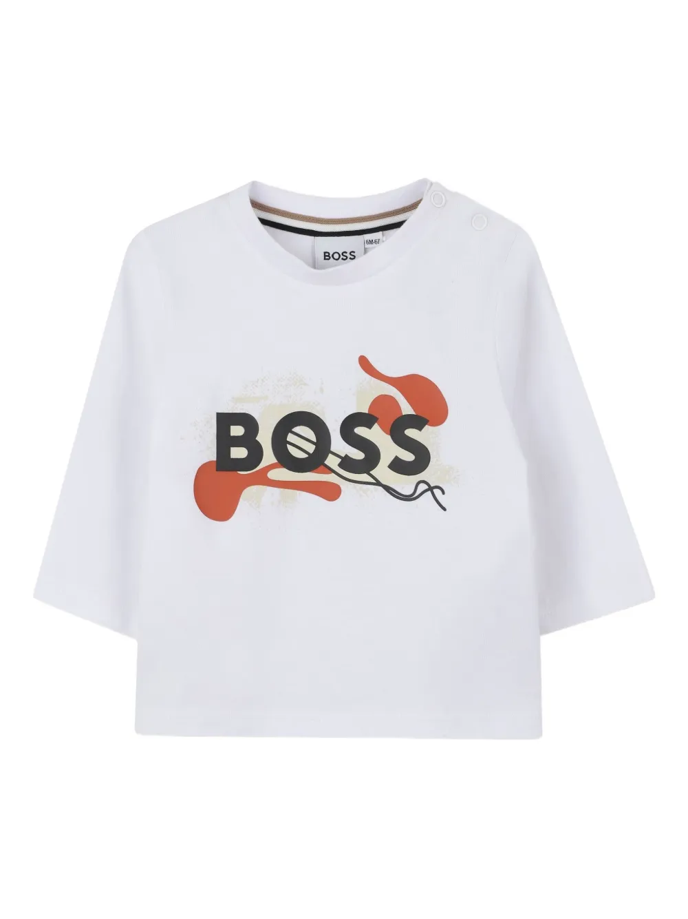 

Футболка с длинными рукавами и графичным принтом BOSS Kidswear, белый