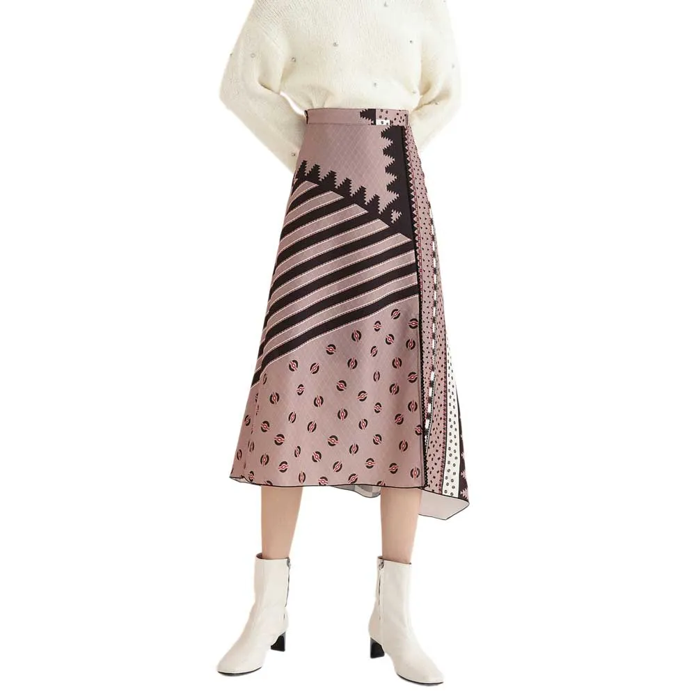 

Юбка Lily Irregular Patchwork skirt, коричневый