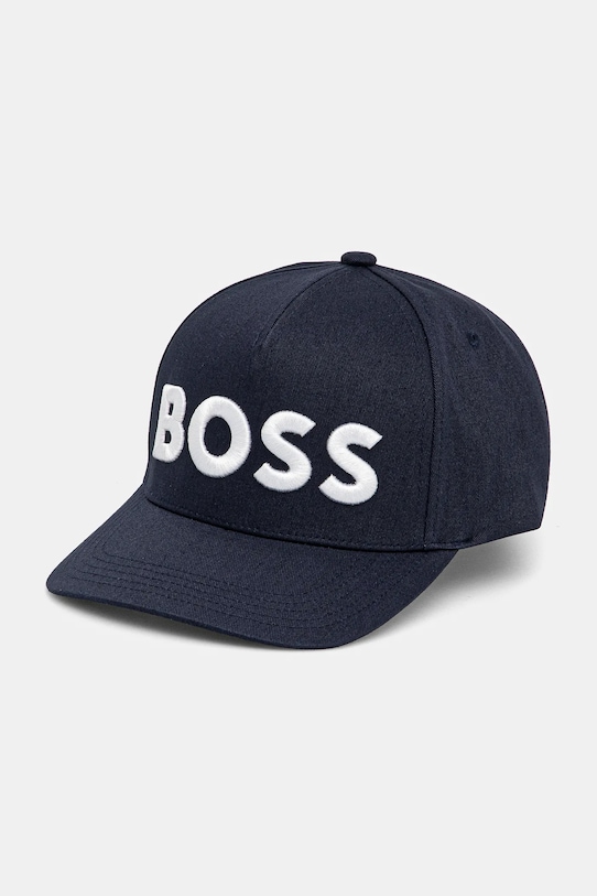 

Хлопковая кепка с козырьком Boss, темно-синий