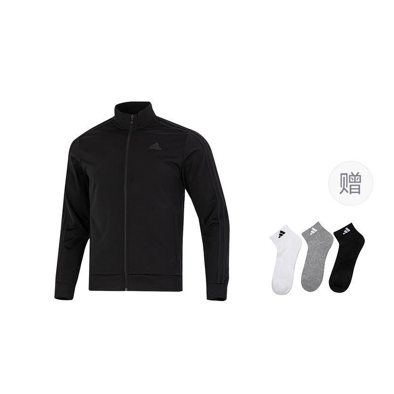 

Спортивная куртка Essentials Warm Up 3 Stripes Adidas, черный (includes 3 pairs of adidas socks)