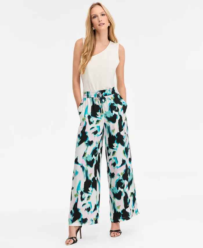 

Женские брюки с высокой талией и завязками I.N.C. International Concepts, синий