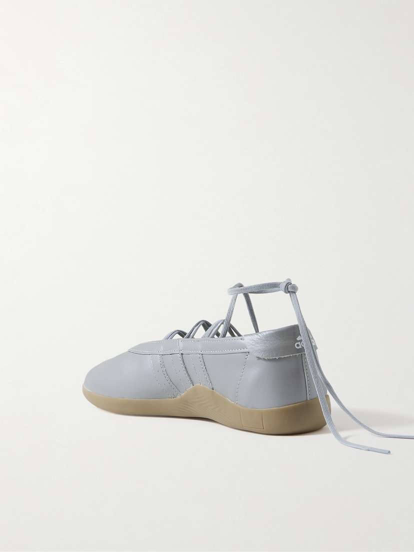 Кроссовки балетки Taekwondo mei из металлизированной кожи Adidas Originals, серебряный — фото 3