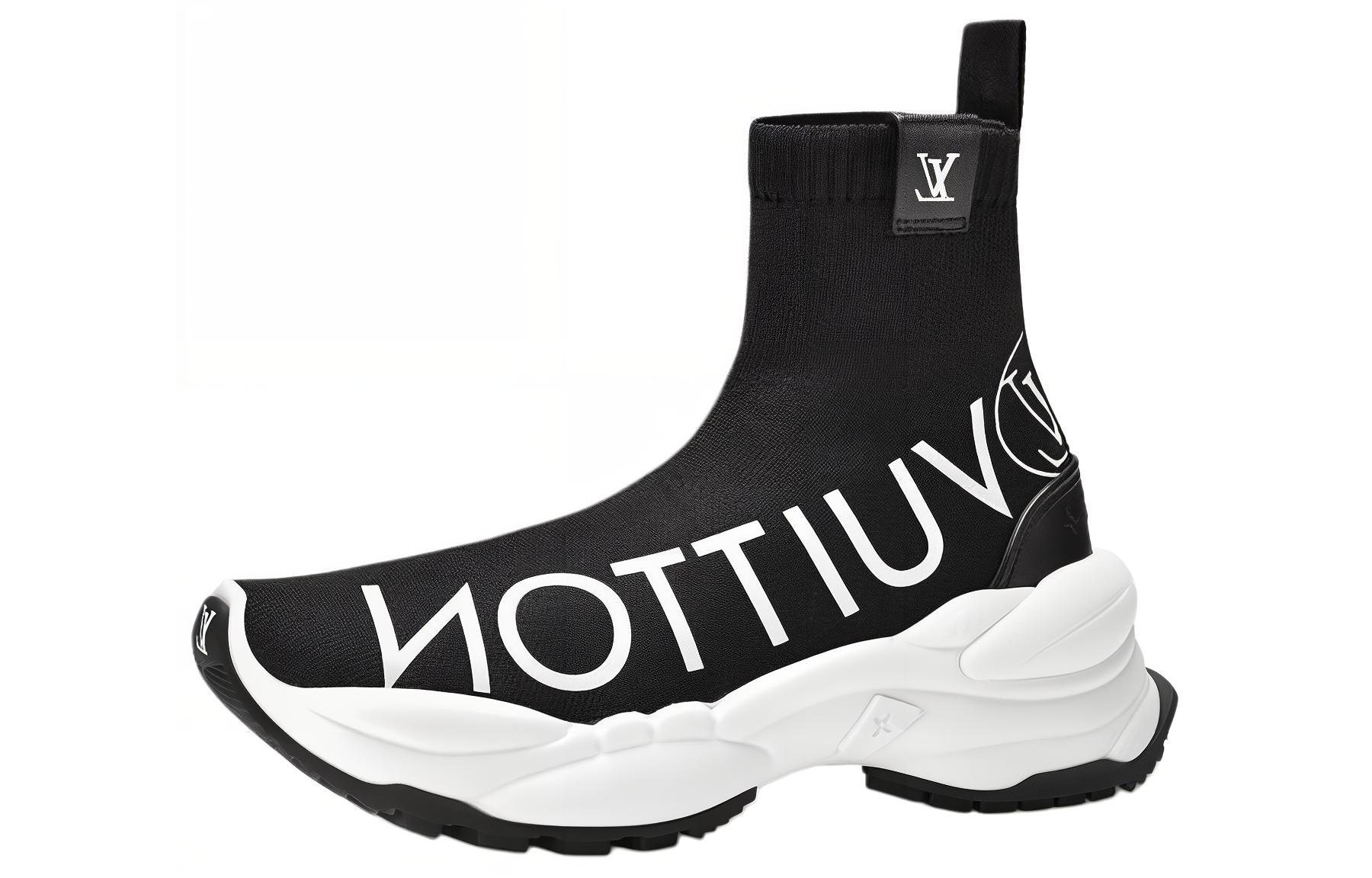 LOUIS VUITTON Высокие повседневные кроссовки Run 55, женские, черные