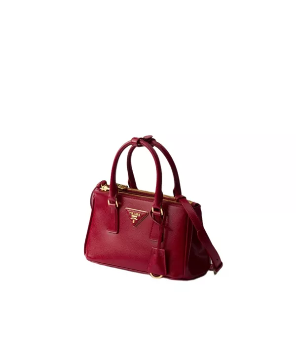 Мини-Сумка Galleria из лакированной сафьяновой кожи Prada, красный — фото 2