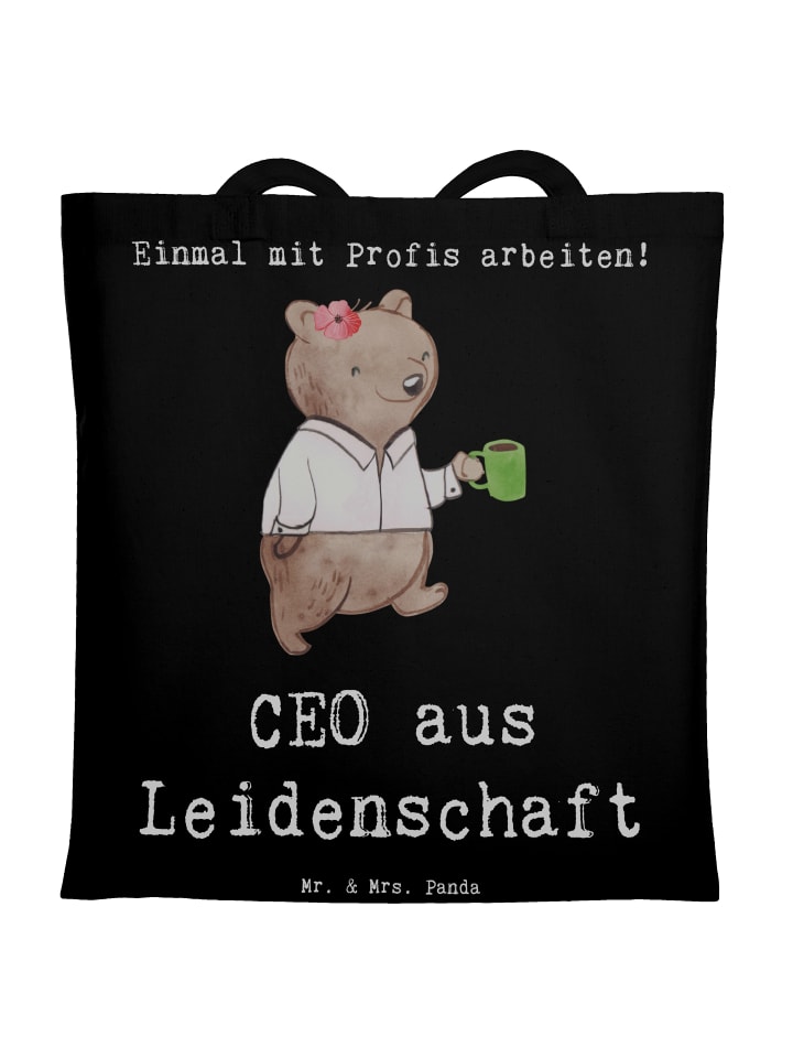 

Mr. & Mrs. Panda Черная большая сумка ZeichenO Leidenschaft с надписью