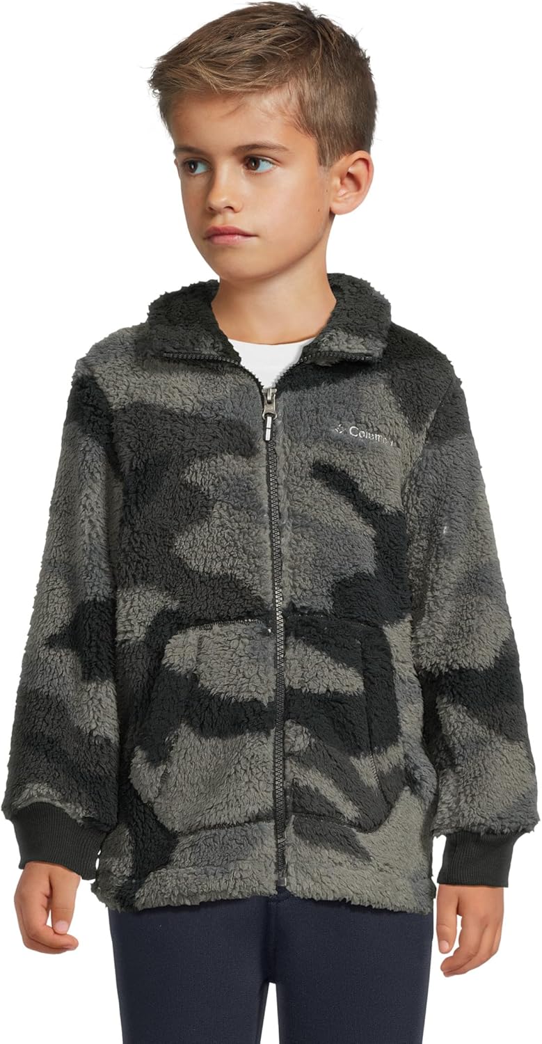 

Молодежная куртка Columbia Rugged Ridge II Printed Sherpa с застежкой-молнией, черная, камуфляжная, размер L