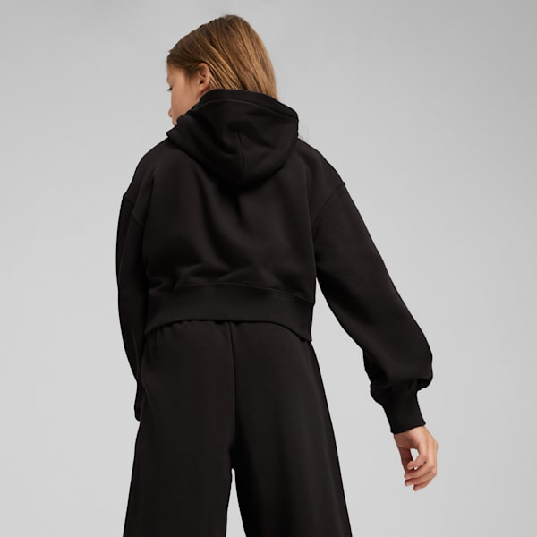 Короткая толстовка с капюшоном для больших детей Puma Wardrobe Essentials, черный — фото 2
