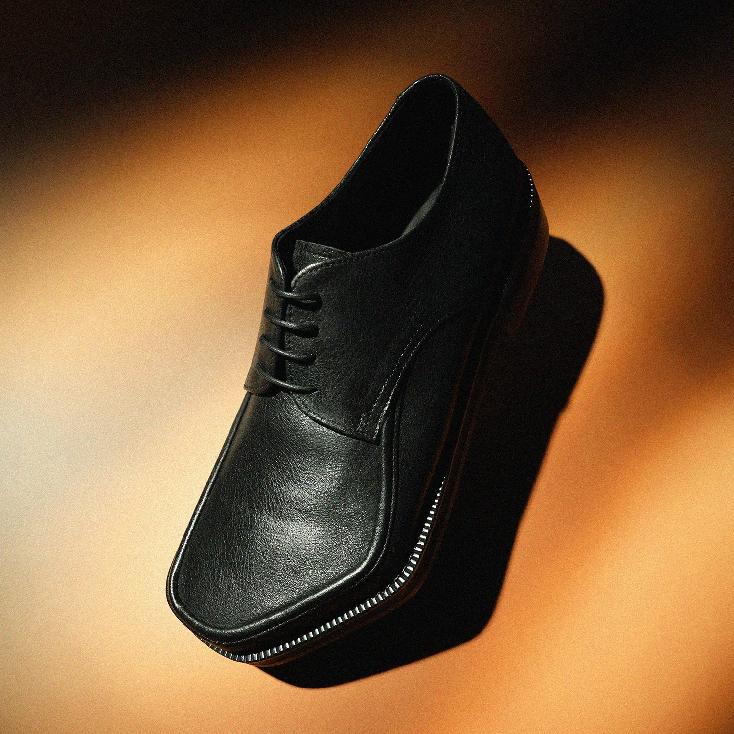 Мужские дерби Firenze.A Unique Pentagon Shape Rubber Sole 1050 Crack Black — фото 2