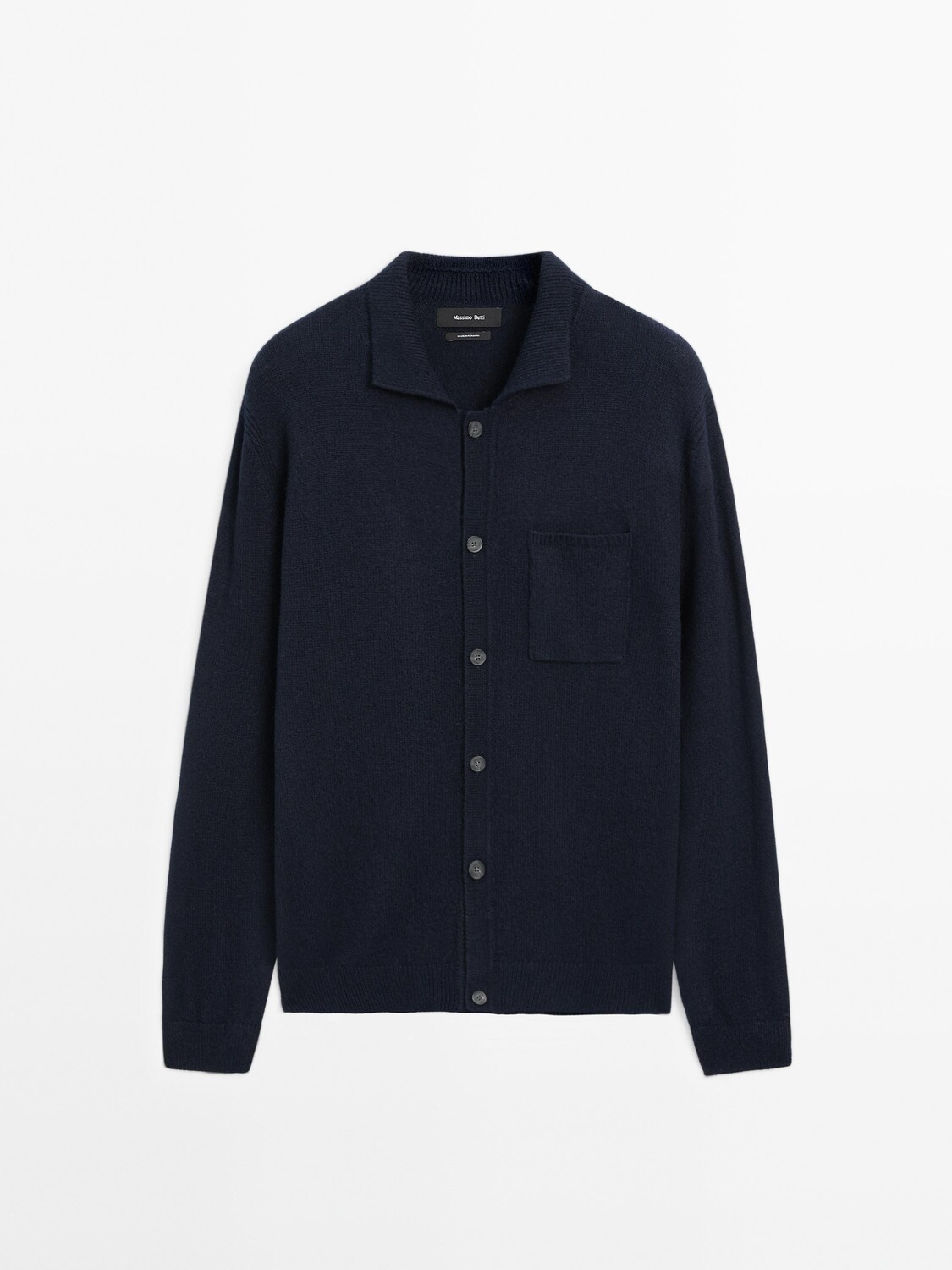 

Вязаный кардиган с карманом Massimo Dutti, синий