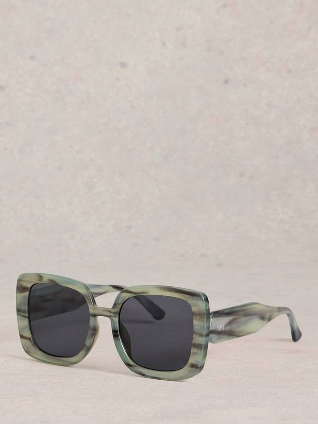 

Большие квадратные солнцезащитные очки White Stuff, Blue Havana/Grey