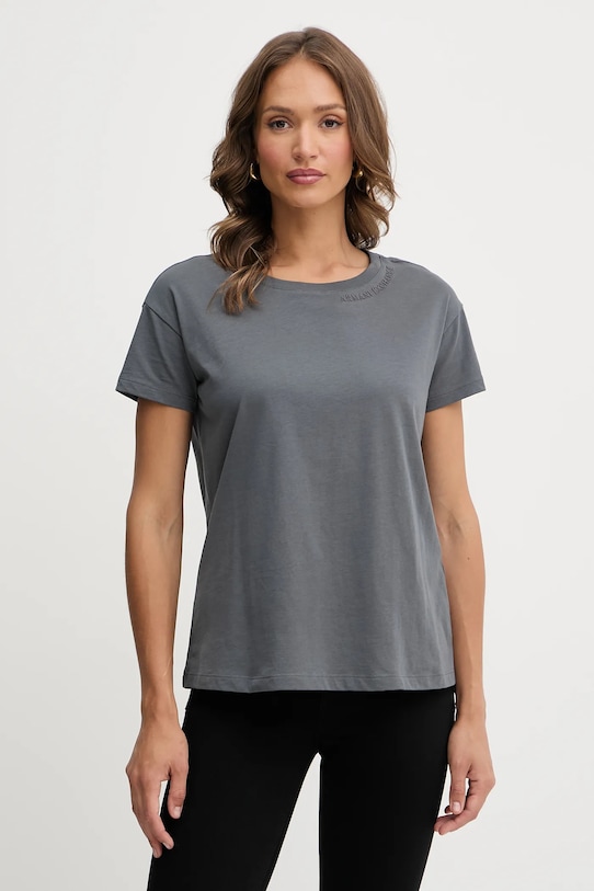 

Хлопковая футболка Armani Exchange, серый