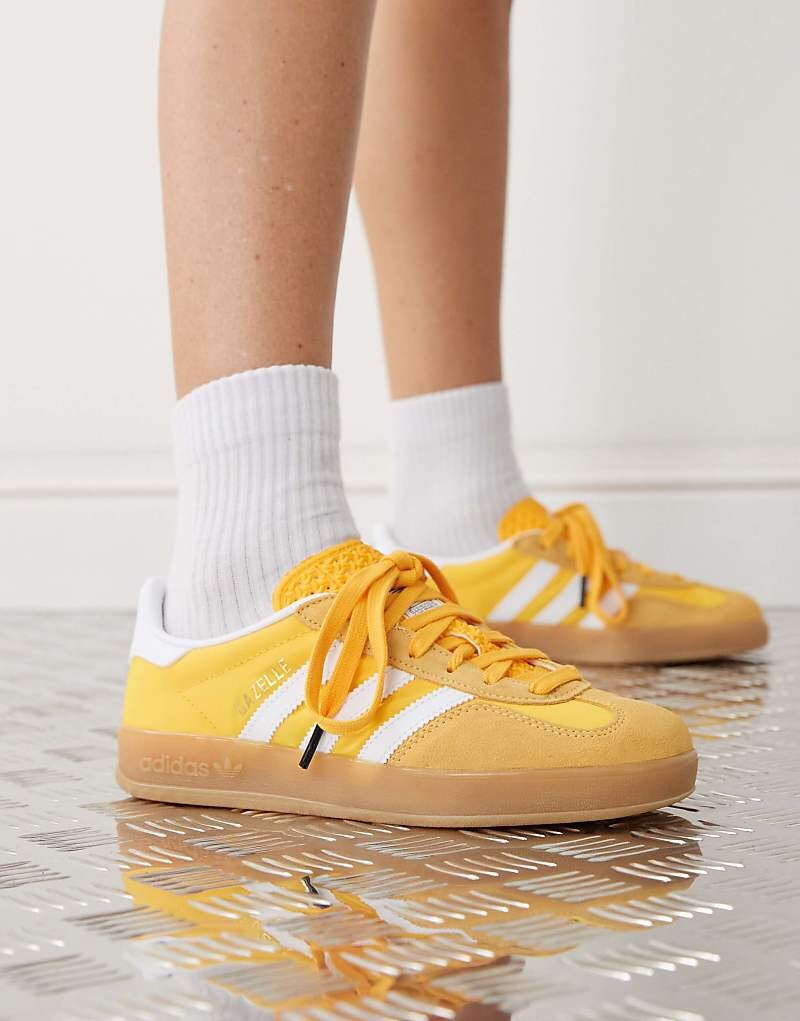 

Желто-белые кроссовки adidas Originals Gazelle Indoor, Белый, Желто-белые кроссовки adidas Originals Gazelle Indoor
