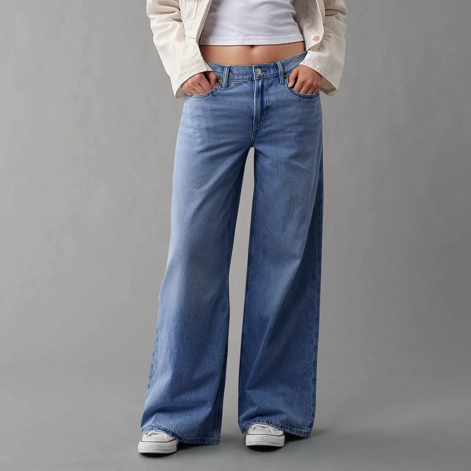 Джинсы Rise Baggy для женщин, широкие, с эффектом растяжки — фото 2