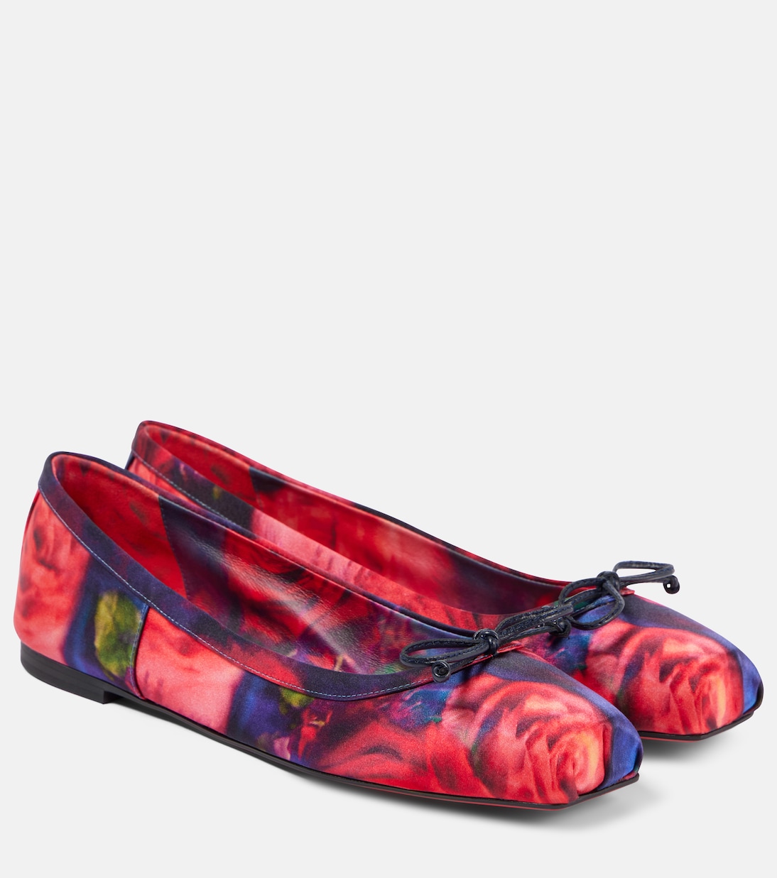 Балетки Mamadrague из цветного сатина Christian Louboutin, Multi/Lin Multi