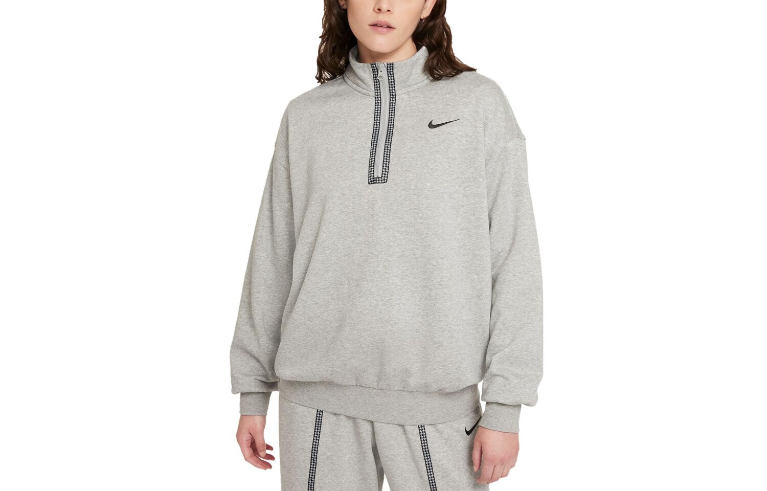 

Свитшот женский Grading темно-серый / базовый серый / черный Nike