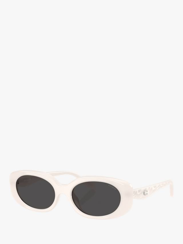 

Женские овальные солнцезащитные очки HC8443 Coach, Milky Cloud/Grey