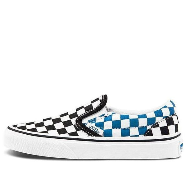 

Кроссовки classic slip-on kids blue/white/black checkboard Vans, синий