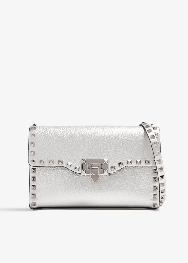 

Сумка кросс-боди Valentino Garavani Rockstud Small, серебряный