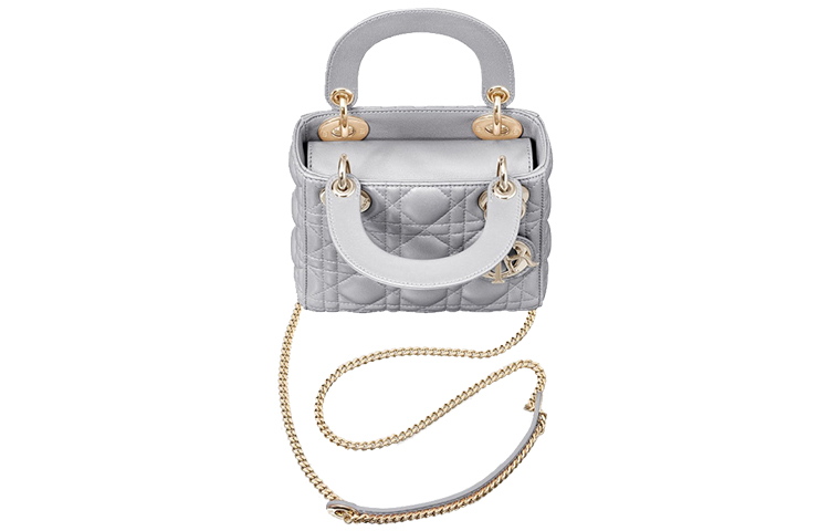 DIOR Lady Sheepskin Lady Bag, сумка через плечо, кроссбоди, мини-сумка для женщин, молочно-серый — фото 4
