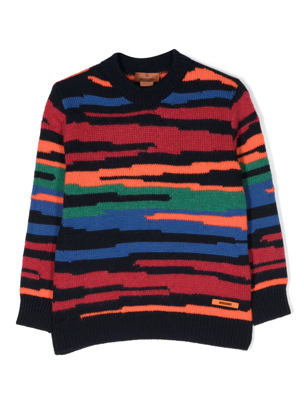

Полосатая толстовка с нашивкой-логотипом Missoni Kids, черный
