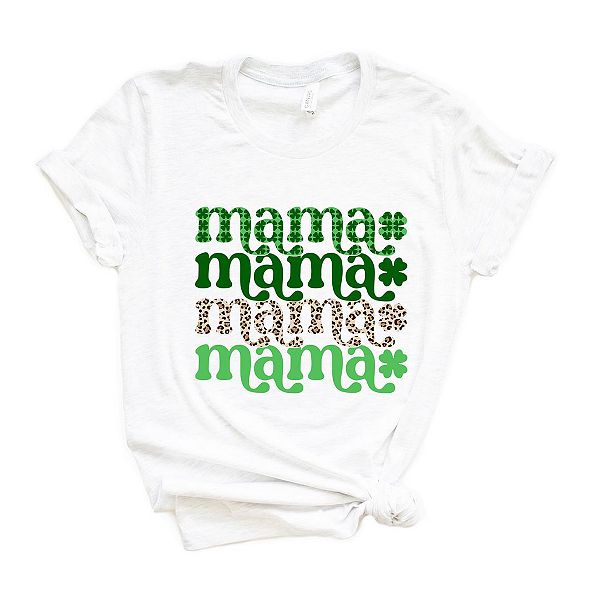 

Футболка Lucky Mama с принтом в клетку и леопардовым узором Simply Sage Market, White