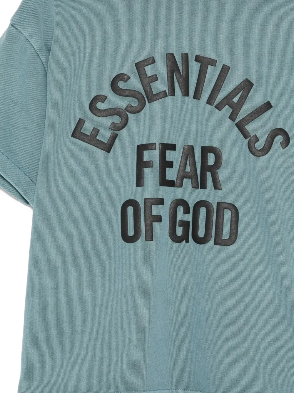 Футболка с круглым вырезом и принтом логотипа Fear Of God Essentials Kids, синий — фото 3