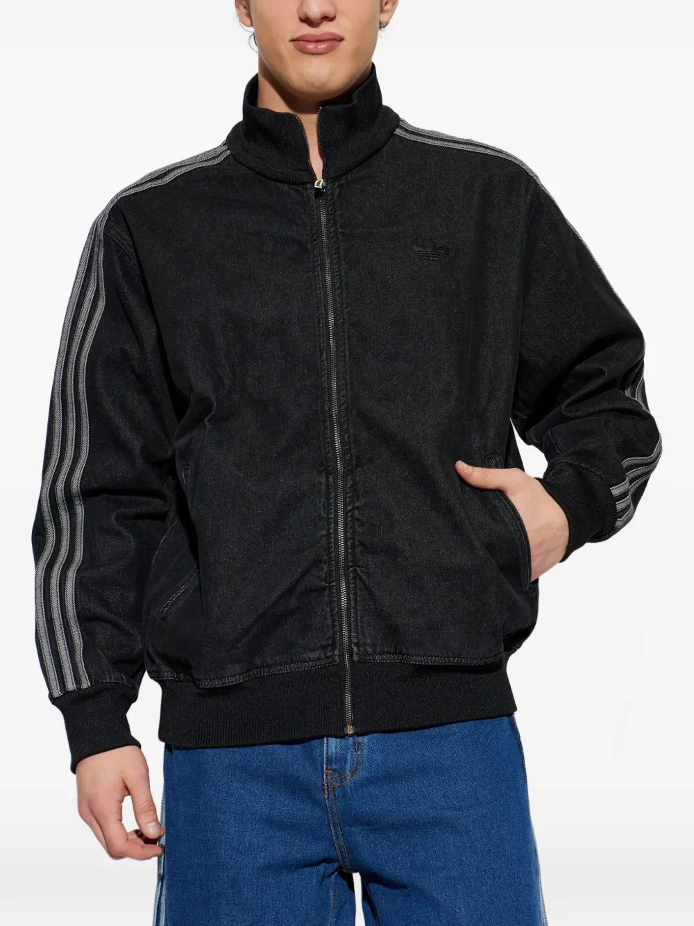 Куртка на молнии с боковыми полосами adidas, черный — фото 3