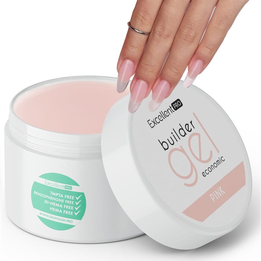 

Excellent Pro Builder Gel Economy Прозрачный розовый 15 г
