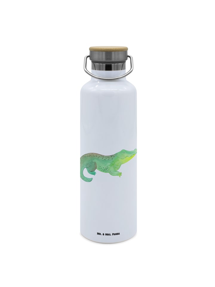 

Mr. & Mrs. Panda Бутылка для напитков с изображением крокодила, без надписи, белого цвета