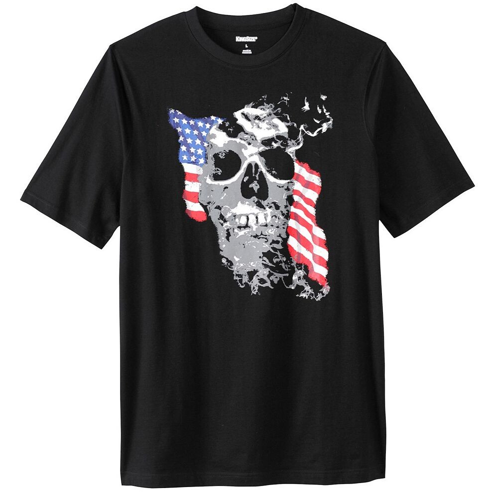 

Мужская футболка Liberty Blues By Kingsize Big & Tall Americana Screen, цвет American Flag Skull
